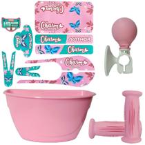 Kit De Cestinha Buzina Adesivo P/Bicicleta Aro 12 Nathor Kit De Cestinha Buzina Adesivo P/Bicicleta Aro 12 Nathor