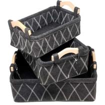 Kit de Cestos Organização Decoração Multifuncional Feltro - 3 Cestos Kit de Cestos Organização Decoração Multifuncional Feltro - 3 Cestos