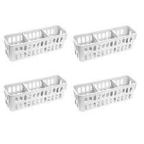 Kit de Cestos Organizador Slim Com Divisória 1,3L Elloplas 26X8X8cm - Branco -