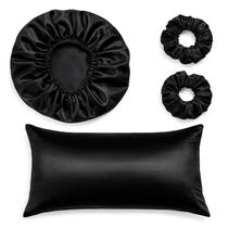 Kit de cetim fronha touca e 2 xuxinhas - cores sortidas Kit de cetim fronha touca e 2 xuxinhas - cores sortidas