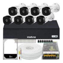 Kit de CFTV com 8 Câmeras HD 720P VHC 1120B e DVR 8 Canais Intelbras com HD de 500GB Kit de CFTV com 8 Câmeras HD 720P VHC 1120B e DVR 8 Canais Intelbras com HD de 500GB