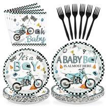 Kit de Chá de Bebê com Tema de Moto Greencian, 96 Peças Kit de Chá de Bebê com Tema de Moto Greencian, 96 Peças