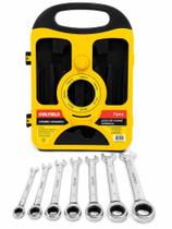 Kit De Chave Combinada Catraca Cromo Vanadio 8mm A 19mm Forte Kit De Chave Combinada Catraca Cromo Vanadio 8mm A 19mm Forte