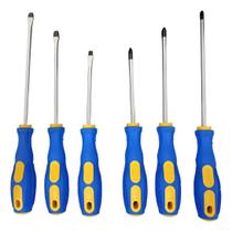 Kit De Chave Fenda/philips 6 Peças Imantadas Cabo Borracha