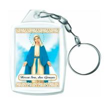 Kit De Chaveiros Acrílicos 3x4cm Nossa Senhora Das Graças - 12 Unidades