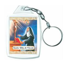 Kit De Chaveiros Acrílicos Com Argola 3x4cm Santa Rita De Cássia - 12 Peças
