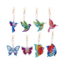 Kit De Chaveiros De Pintura Diamante DIY Borboleta Para Adultos, 8 Peças, Com Strass De Cristal