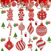 Kit de chaveiros Demonwer Christmas Candy Diamond de 12 peças Kit de chaveiros Demonwer Christmas Candy Diamond de 12 peças