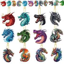 Kit de chaveiros Dragon Diamond de 12 peças Demonwer DIY Art