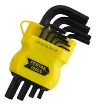 Kit de Chaves 9 Peças Pequenas Hexagonal Bola Curta Fertak
