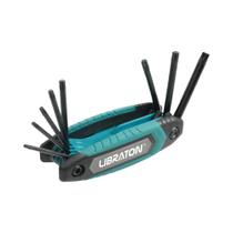 Kit De Chaves Allen Portátil 8 Em 1 Libraton, Chave Torx Dobrável T-9 a T-40 Para Manutenção De