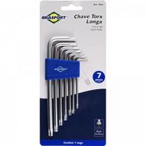 Kit de Chaves Hexalobular Longas Com 7 Peças T10 a T40 Brasfort Kit de Chaves Hexalobular Longas Com 7 Peças T10 a T40 Brasfort