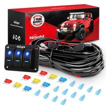 Kit de Chicote de Fiação para Barra de Luz LED 12V 16AWG Nilight com 3 Interruptores Kit de Chicote de Fiação para Barra de Luz LED 12V 16AWG Nilight com 3 Interruptores