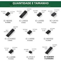 Kit De Chip De Circuito Integrado 85pcs Ne555 Lm324 Lm358 Conjunto De Combinação De Temporizador Dip