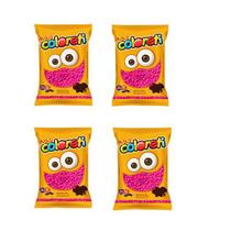 Kit de Chocolate Coloreti De Cor Rosa 300g Incluindo 4 Pcts