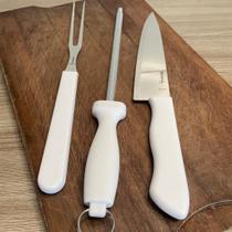 Kit de churrasco 3 peças faca chaira garfo original line designer sl0446