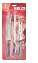 Kit De Churrasco 3 Peças Faca Garfo Chaira Kit De Churrasco 3 Peças Faca Garfo Chaira