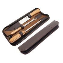 Kit De Churrasco Com 3 Peças Hitita 9 Faca Garfo E Chaira Aço Imperial Carmel
