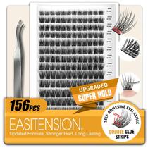 Kit de cílios EASITENSION, autoadesivo, 156 unidades, grupos de cílios Kit de cílios EASITENSION, autoadesivo, 156 unidades, grupos de cílios