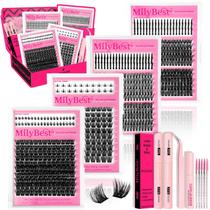 Kit de Cílios em Clusters MilyBest 808 peças D Curl 4 estilos Kit de Cílios em Clusters MilyBest 808 peças D Curl 4 estilos