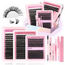Kit de cílios Eyelash Clusters, pacotes de presente YIDUO, 760 unidades com Bond & Seal