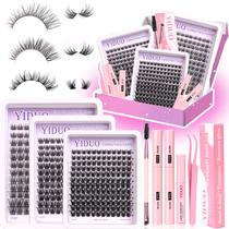 Kit de cílios postiços YIDUO Lashes Clusters com cola, pinça e removedores