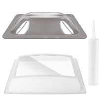 Kit de claraboia para RV XMK 14" x 22" com cúpula interna e externa fumê