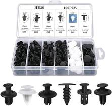 Kit de clipes de retenção de pára-choque de carro, 100 unidades de rebites de plástico com removedor