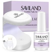 Kit de cola para unhas em gel SAVILAND 15mL com lâmpada UV para extensão de unhas