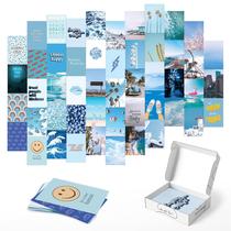 Kit de colagem de fotos HAUS AND HUES Blue Aesthetic Wall Decor (50)