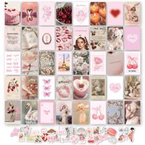 Kit de colagem Wall Decor 97 Decor Coquette Pink (4x6) para meninas Kit de colagem Wall Decor 97 Decor Coquette Pink (4x6) para meninas