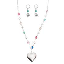 Kit de Colar e Brinco Com Pingente de Coração Laís Kit de Colar e Brinco Com Pingente de Coração Laís