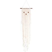 Kit de Colgador de Pared de Macramé con Tres Flores en Roble Macizo