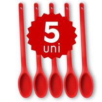 Kit de Colher de Silicone para Refogar 30cm Cabo Longo Não Derrete Super Resistente