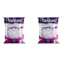 Kit de Colher Mexedora para Café 8,5cm Cristal Plastfood 2 Pacotes com 200 unidades