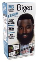 Kit de coloração de cabelo Bigen EZ Color para homens, marrom mais escuro x6