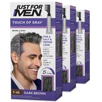 Kit de Coloração de Cabelo Masculino Touch of Grey Dark Brown T-45