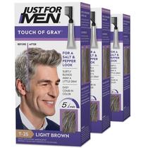 Kit de Coloração de Cabelo Masculino Touch of Grey Light Brown T-25