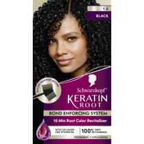 Kit de coloração de cabelo Schwarzkopf Keratin Root 1.0 Black com colágeno Kit de coloração de cabelo Schwarzkopf Keratin Root 1.0 Black com colágeno
