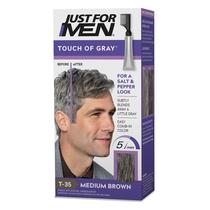 Kit de Coloração de Cabelo Touch of Grey Medium Brown T-35 - Para Homens Kit de Coloração de Cabelo Touch of Grey Medium Brown T-35 - Para Homens