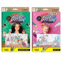 Kit de Colorir 3D Creativity for Kids Wonder Worlds - Pacote com 2