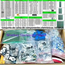 Kit De Componentes Eletrônicos DIY Com 1818 Peças: LEDs, PCBs, Capacitores, Resistores,