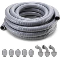 Kit de conduíte flexível à prova de líquidos DWALE de 3/4 em 15 m com conexões Kit de conduíte flexível à prova de líquidos DWALE de 3/4 em 15 m com conexões