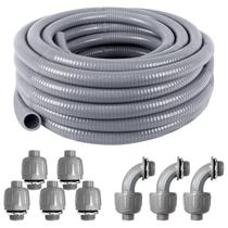 Kit de conduítes elétricos Ansgery 3/4 polegadas 25 pés com conectores Kit de conduítes elétricos Ansgery 3/4 polegadas 25 pés com conectores