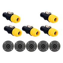 Kit De Conector Speakon Santo Angelo Macho E Fêmea 4 Polos
