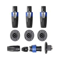 Kit De Conectores De Alto-Falante De 4 Pinos (8 Peças) Com Trava De Rosca, Compatível Com Conector