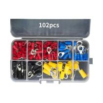 Kit De Conectores De Fio Isolados 102/300 Peças, Terminais De Crimpagem Planos Macho E Fêmea