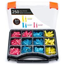 Kit de conectores de fio Wirefy Heat Shrink macho e fêmea 250 unidades