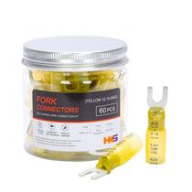 Kit de conectores de garfo HKS 10 Amarelo Calibre 12-10 60 unidades Kit de conectores de garfo HKS 10 Amarelo Calibre 12-10 60 unidades