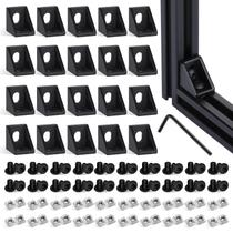 Kit de conectores de perfil de alumínio tchrules 2020 Series Black Kit de conectores de perfil de alumínio tchrules 2020 Series Black